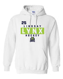 Lindsay Lynx Team Fleece Hoodie (CUSTOMIZED WITH NUMBER *OPTIONAL)