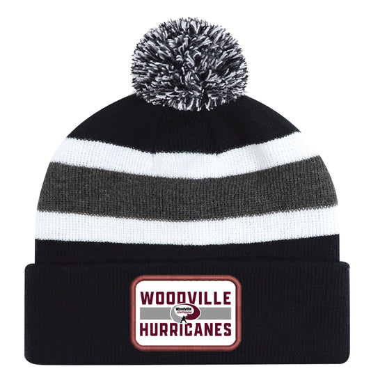 Woodville Hurricanes Pom Pom Toque - Twill Patch