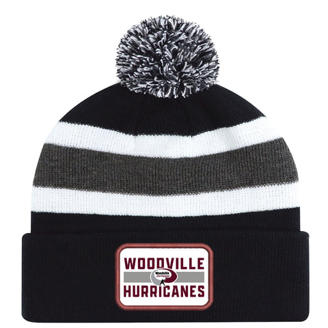 Woodville Hurricanes Pom Pom Toque - Twill Patch