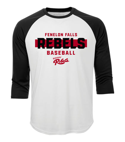 Fenelon Falls Runnin' Rebels Baseball 3/4 Sleeve Performance Tee