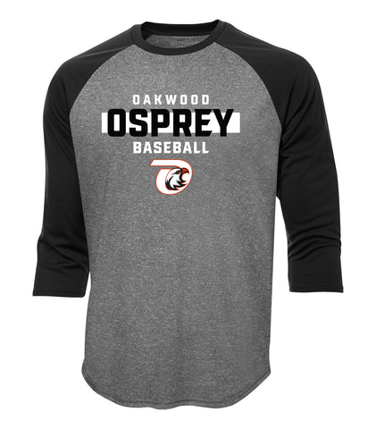 Oakwood Osprey Baseball 3/4 Sleeve Performance Tee