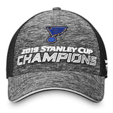 Men's St. Louis Blues Fanatics Branded Gray/Black 2019 Stanley Cup Champions - Locker Room Adjustable Hat