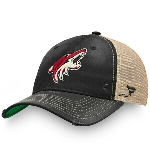 Mens Fanatics Black Arizona Coyotes True Classic Washed Trucker Snapback Hat